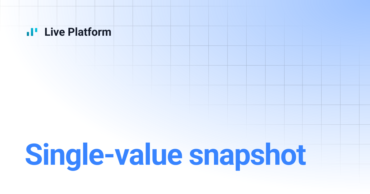 Single-value snapshot | Live Platform
